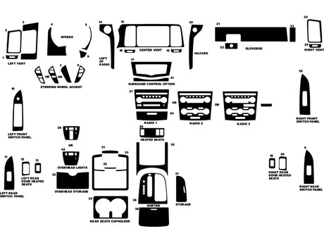 nissan murano 2009-2014 Dash Kit Diagram
