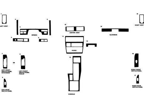 nissan pick up 1987-1993 Dash Kit Diagram