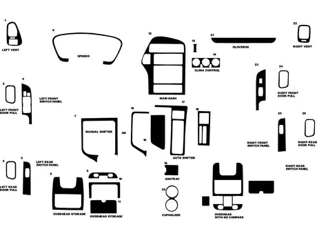 nissan pathfinder 1996-2000 Dash Kit Diagram