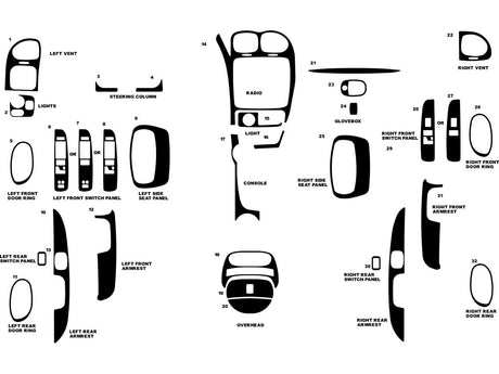 oldsmobile bravada 2002-2002 Dash Kit Diagram