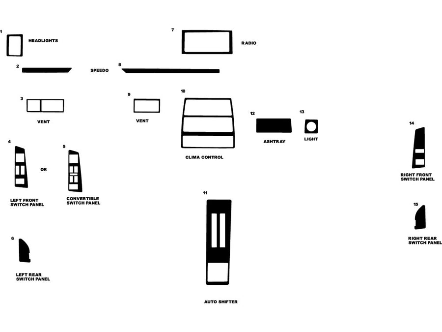oldsmobile cutlass 1994-1997 Dash Kit Diagram