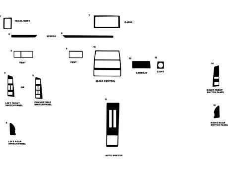 oldsmobile cutlass 1994-1997 Dash Kit Diagram