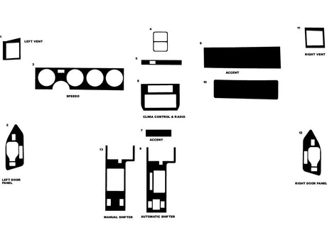 pontiac firebird 1985-1992 Dash Kit Diagram