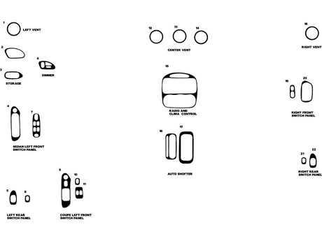 pontiac grand am 1999-2005 Dash Kit Diagram