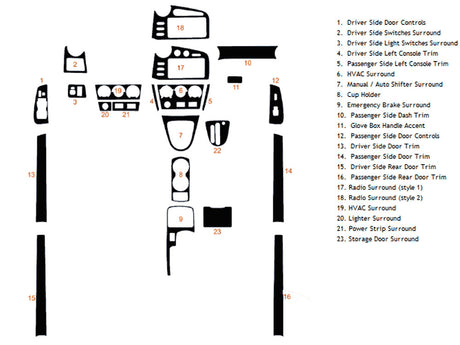 pontiac vibe 2003-2008 Dash Kit Diagram