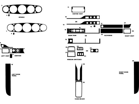 porsche 911 1989-1997 Dash Kit Diagram