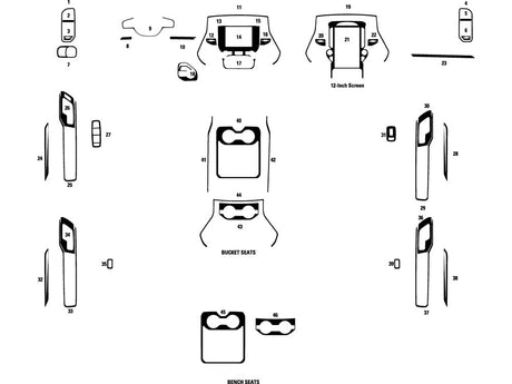 ram 1500 2019-2025 (crew / quad cab) Dash Kit Diagram