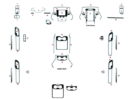 dodge ram 2019-2025 (1500 / 2500 / 3500) Dash Kit Diagram