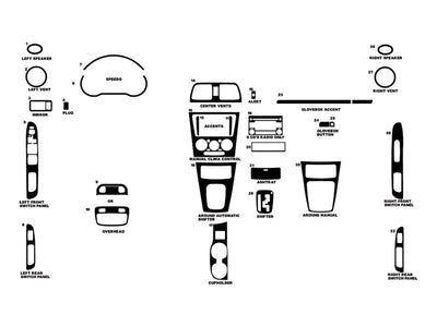 saab 9-2x 2005-2007 Dash Kit Diagram