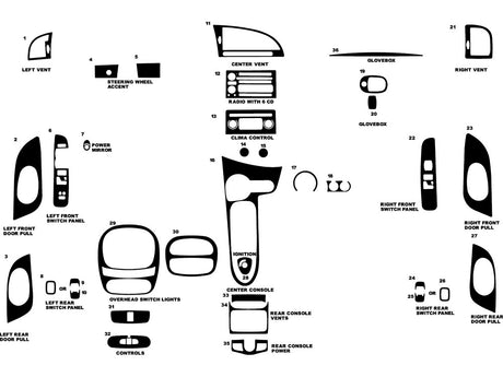 saab 9-7x 2006-2009 Dash Kit Diagram