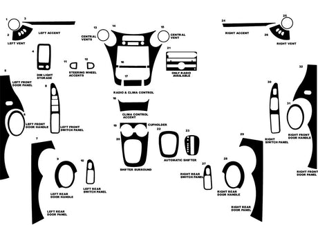 saturn ion 2006-2007 (sedan) Dash Kit Diagram