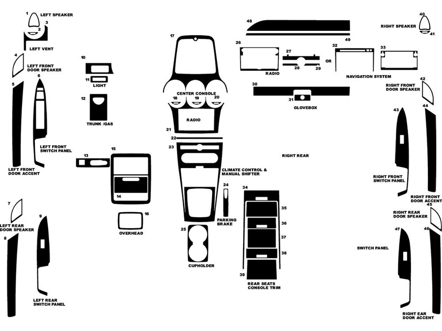 saturn vue 2008-2009 Dash Kit Diagram