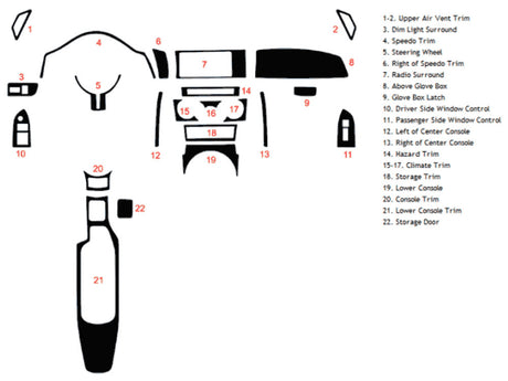 subaru brz 2013-2020 Dash Kit Diagram