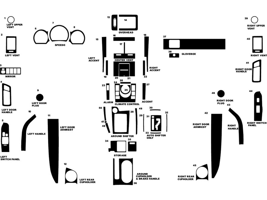 scion tc 2005-2010 Dash Kit Diagram