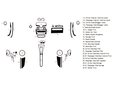 smart fortwo 2011-2015 Dash Kit Diagram