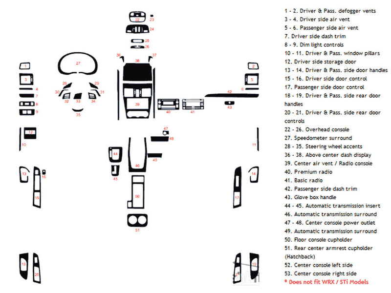 subaru xv crosstrek 2013-2015 Dash Kit Diagram