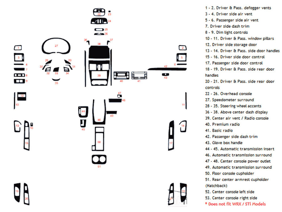subaru xv crosstrek 2013-2015 Dash Kit Diagram