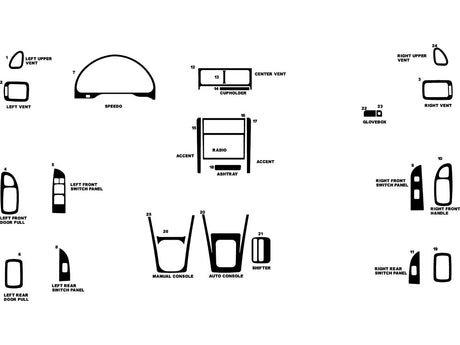 subaru impreza 1997-2001 Dash Kit Diagram