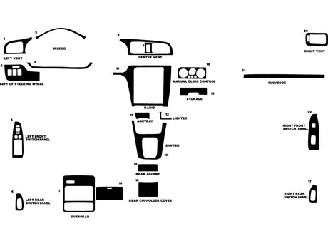 subaru legacy 2000-2004 Dash Kit Diagram
