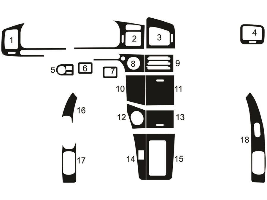 subaru svx 1994-1997 Dash Kit Diagram