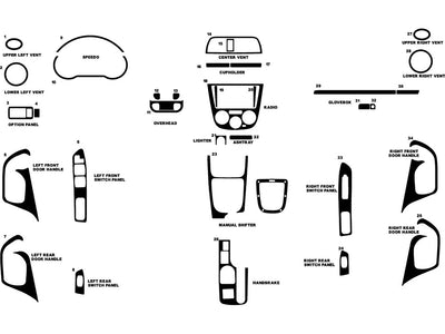 subaru wrx 2003-2004 (sti) Dash Kit Diagram