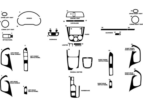 subaru wrx 2003-2004 (sti) Dash Kit Diagram