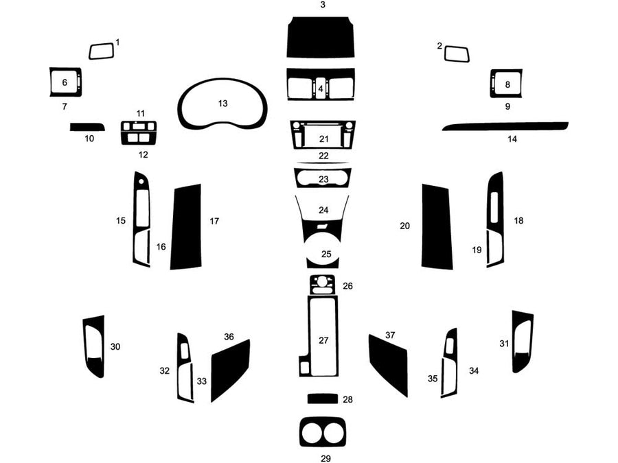 subaru wrx 2018-2021 (sti) Dash Kit Diagram