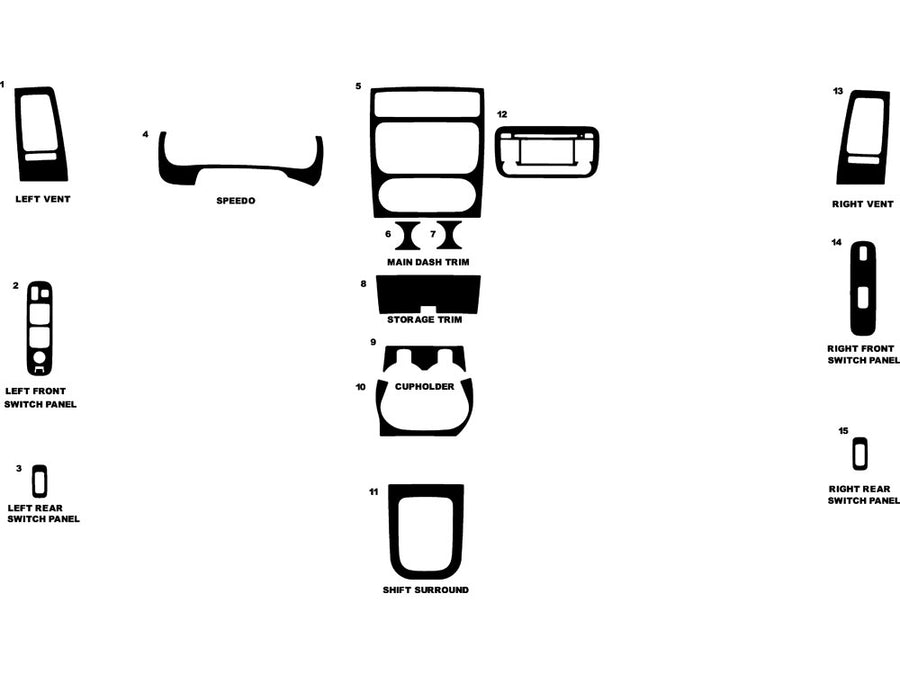 suzuki aerio 2005-2007 Dash Kit Diagram