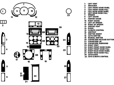 suzuki grand vitara 2006-2013 Dash Kit Diagram