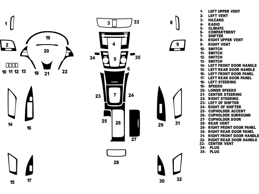 suzuki kizashi 2010-2013 Dash Kit Diagram