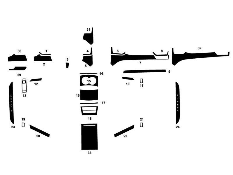 tesla model s 2012-2020 Dash Kit Diagram