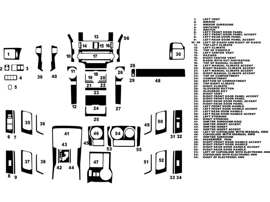 toyota 4runner 2010-2013 Dash Kit Diagram