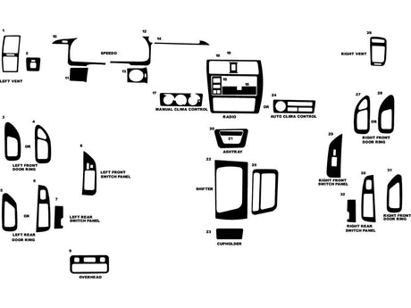 toyota avalon 1998-1999 Dash Kit Diagram