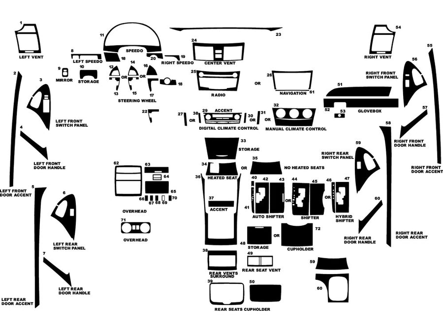 toyota camry 2007-2011 Dash Kit Diagram