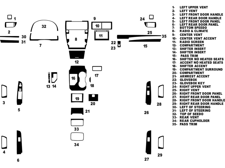 toyota camry 2012-2014 Dash Kit Diagram