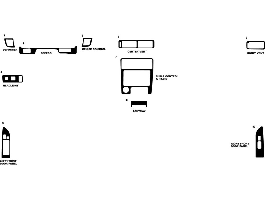 toyota camry 1987-1991 Dash Kit Diagram
