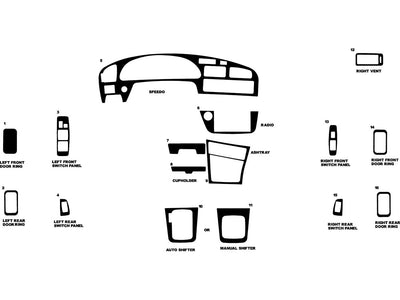 toyota camry 1992-1996 Dash Kit Diagram