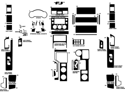 toyota fj cruiser 2007-2014 Dash Kit Diagram