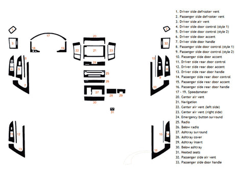 toyota land cruiser 2008-2015 Dash Kit Diagram