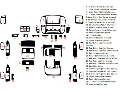 toyota land cruiser 1998-2002 Dash Kit Diagram
