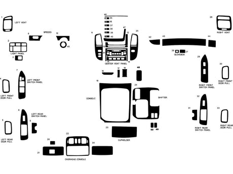 toyota land cruiser 2003-2007 Dash Kit Diagram
