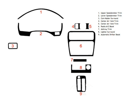 toyota tercel 1995-1998 Dash Kit Diagram