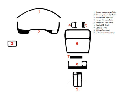 toyota paseo 1995-1997 Dash Kit Diagram