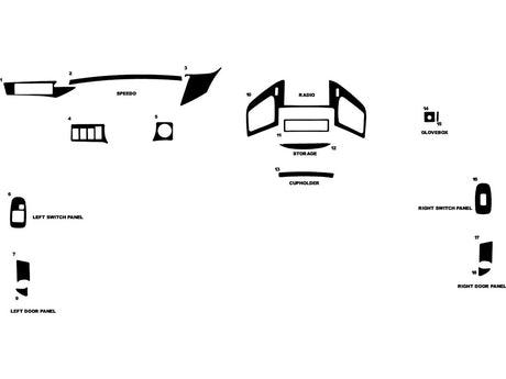 toyota previa 1994-1997 Dash Kit Diagram