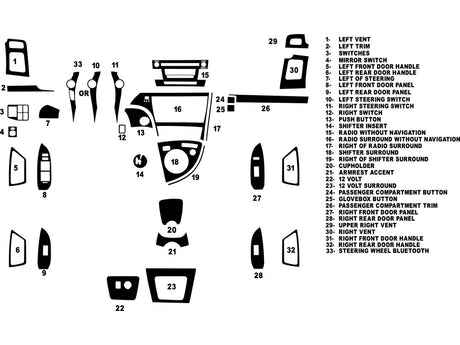 toyota prius 2010-2015 Dash Kit Diagram