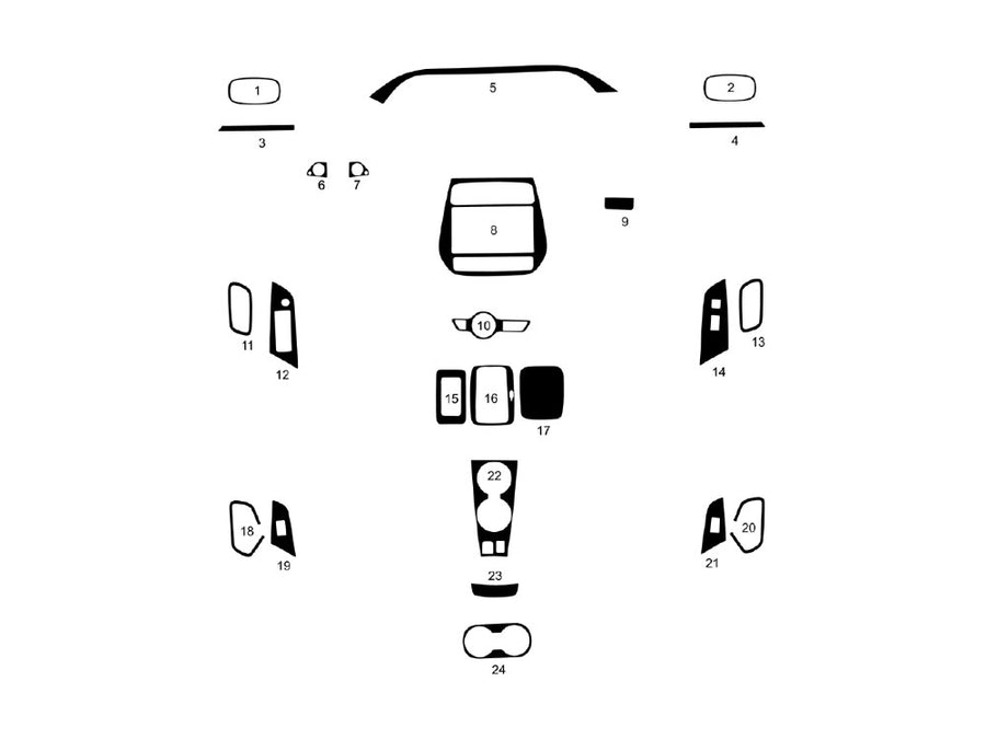 toyota prius 2016-2024 Dash Kit Diagram