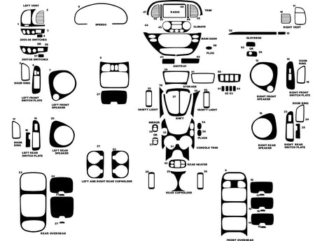 toyota sequoia 2001-2007 Dash Kit Diagram