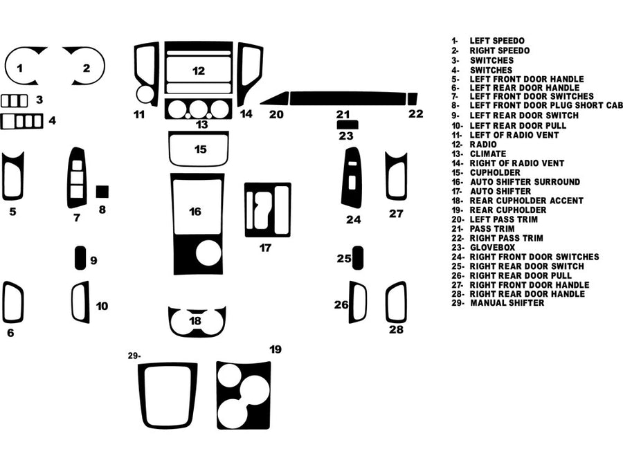 toyota tacoma 2012-2015 Dash Kit Diagram