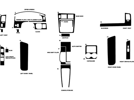 toyota tacoma 1995-1997 Dash Kit Diagram