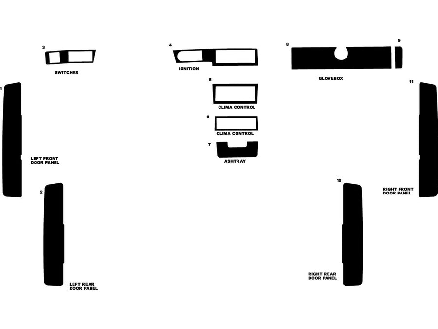 volvo 940 1992-1995 Dash Kit Diagram
